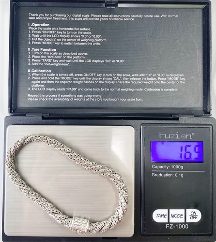JOHN HARDY STERLING PAVE DIAMOND CLASSIC BRAIDED BRACELET VINTAGE 6.75” (C313B) - Picture 7 of 7