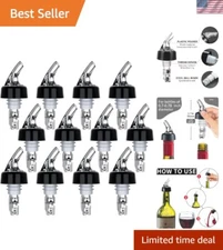 12-Pack 1 oz Automatic Measured Bottle Pourers for Precise Spirit Dispensing