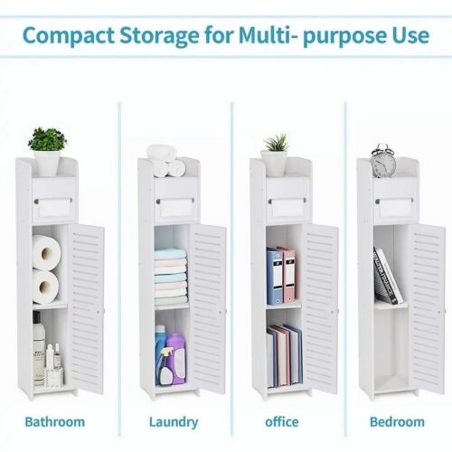 Toilet Paper Holder Stand for Small Bathroom Storage Cabinet Bathroom Organizer - Picture 3 of 8