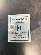 Hamilton Factory Mainspring for 18/0s Hamilton No. 718501 - Steel