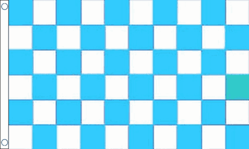 BANDERA A CUADROS AZUL CIELO CLARO/BLANCA - 5 X 3 FT COVENTRY CHEQUE A CUADROS - Imagen 7 de 8
