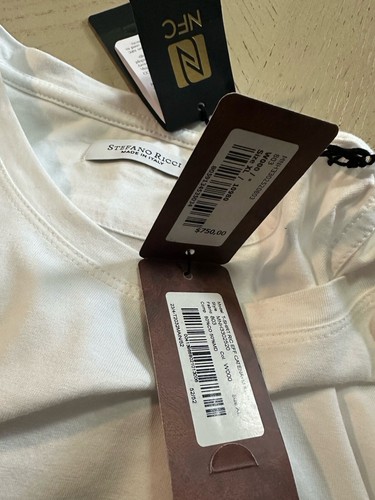Stefano Ricci Men's Embroidered Chain Logo T-Shirt XL White Italy New $750 - Picture 10 of 11
