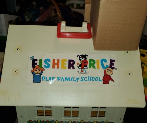 WOW! Excelente Estado; 1973 Fisher Price "Juega a la Escuela Familiar" #923 ¡con CAJA! LEER - Imagen 18 de 22