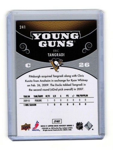 2010-11 Upper Deck #241 Eric Tangradi RC Young Guns YG YGs SKU#15023 - Imagen 2 de 2