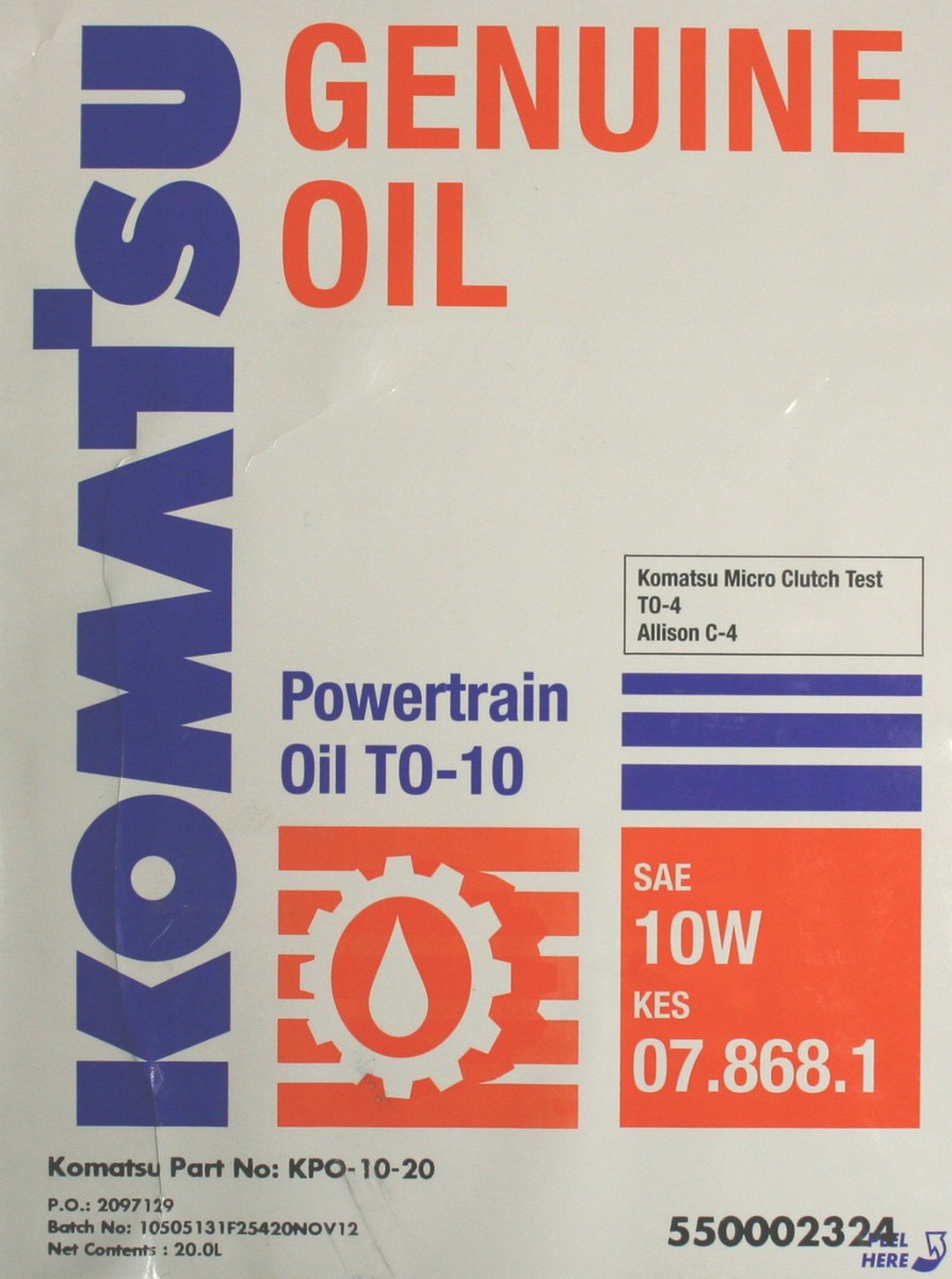 20l Original Komatsu Powertrain Oil TO-10 SAE 10W Getriebeöl KES