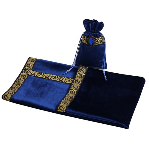 24.4" Altar Tarot Tablecloth With Bag Divination Wicca Table Cloth Golden Brim - Picture 15 of 28