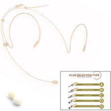 Double Earhook Headset Mic-Headworn Microphone For Sennheiser/For-Shure-Wireless