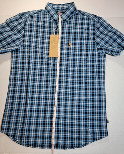 Fjallraven Ovik Short Sleeve Shirt Men’s S Dust Blue Plaid - Picture 16 of 16