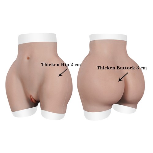 Realistic Silicone Fake Vagina Panty Hip Buttock Shaping Pants For Crossdresser - Picture 6 of 12