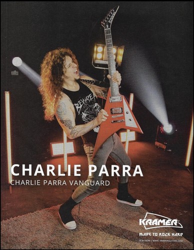 Charlie Parra del Riego Signature Kramer Vanguard guitar advertisement ad print - Picture 1 of 3