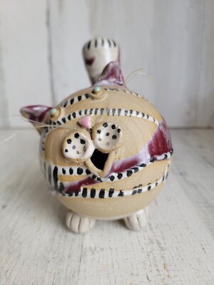 Studio art low maintenance cat purple striped kitten home decor