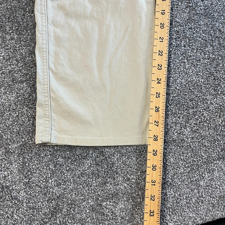 Womens Armani Jeans Chino Trousers Relaxed Straight Leg Mid Rise Beige W33 L28 - Image 3 of 4