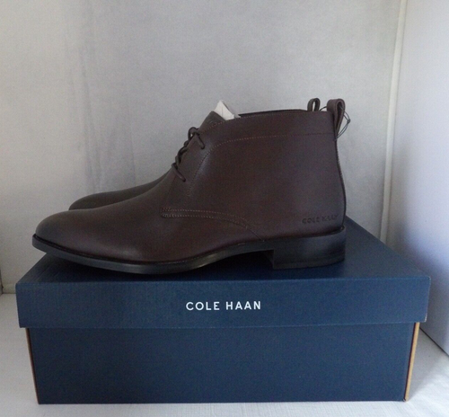 NWOB Authentic COLE HAAN HAWTHORNE CHUKKA Dark Chocolate Leather Boots Size 11 M - Picture 10 of 11