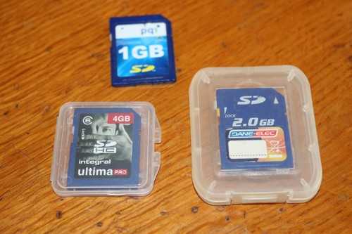 Integral Ultima Pro 4gb SDHC + 2gb Dane-Elec + 1gb 3 Memory Full Size Cards - 第 1/7 張圖片