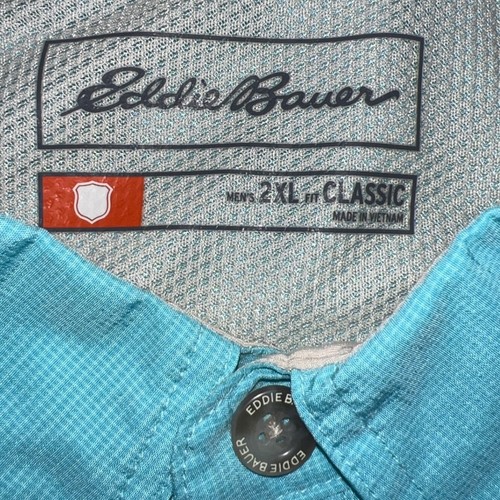 Eddie Bauer Mens Fishing Shirt Vented Short Sleeve Ripstop 2XL UPF 50 Gorpcore - Picture 4 of 8