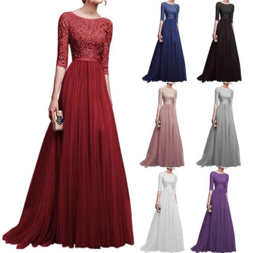 Women Formal Wedding Bridesmaid Long Evening Party Prom Ball Gown Cocktail Dress - Picture 1 of 19