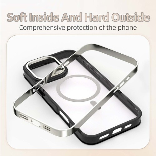 For iPhone 16 16 Pro Max 15 14 12 Magnetic Anti-Yellowing Protection Clear Case - Zdjęcie 48 z 67