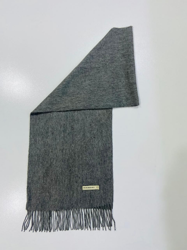 Burberry 100% Cashmere scarf Solid Grey Unisex - Picture 2 of 6