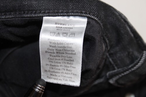 Everlane Women's The Mid-Rise Slim Stretch Jeans Washed Out Black Size 28 R - Picture 7 of 7