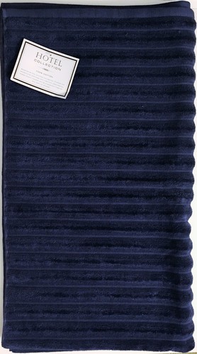 NEW HOTEL COLLECTION STRIPES NAVY BLUE 100% COTTON BATH TOWEL 30" X 52" - Picture 4 of 6