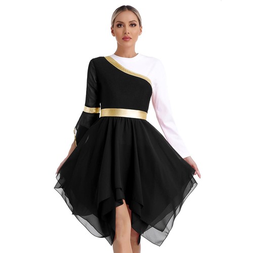 Para mujeres Disfraz de Baile Fiesta Vestido Show Vestidos de Baile Ropa Corta Borde Gimnasio - Imagen 21 de 77