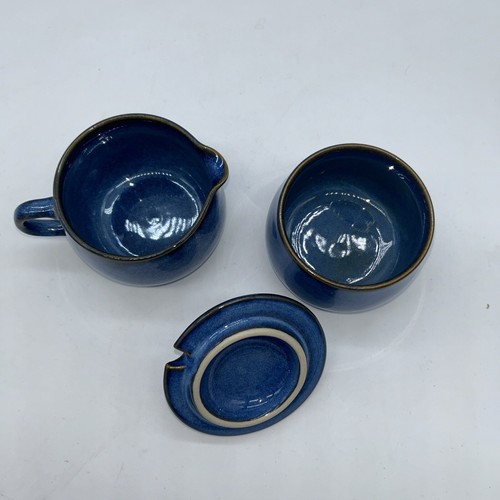 Cabezal de carnero Denby English gres azul crema y azucarero - Imagen 4 de 5