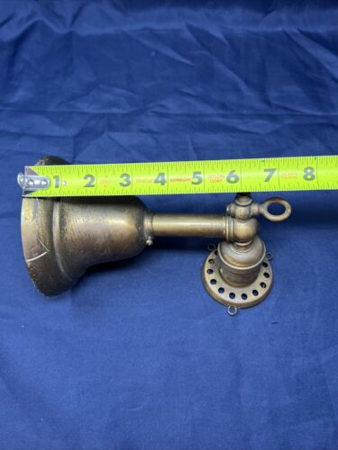 ANTIQUE BRASS WALL MOUNT SINGLE SCONCE LIGHT BRYANT SOCKET / SHADE HOLDER B - Picture 13 of 17