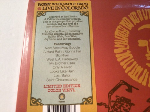 Bobby Weir & Wolf Bros  "Live In Colorado" Lt d. Ed. Color Vinyl/LP ***SEALED*** - Picture 2 of 6