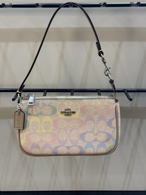 NWT Coach Nolita 19 In Rainbow Signature Canvas cdc38 Silver Sand