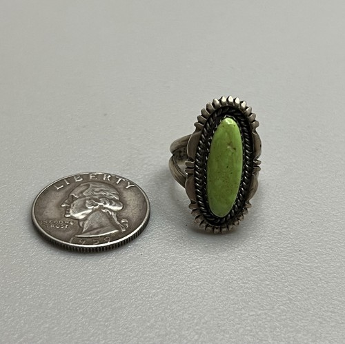 Gran anillo nativo navajo vintage de plata esterlina y gaspeita s6,25 E. Spencer - Imagen 3 de 6