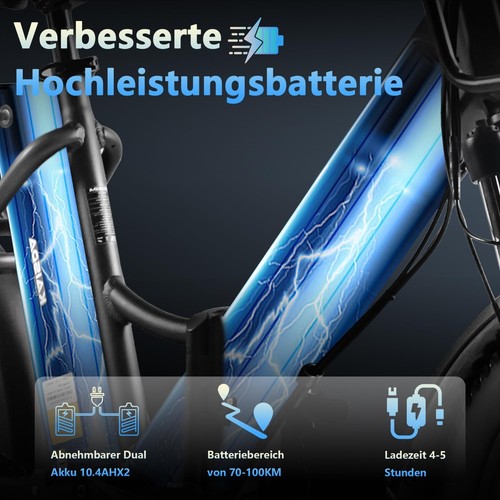 KAISDA E-Bike Klappbar 20 Zoll Elektrofahrrad Fatbike 36V 13AH/20.8Ah Doppelakku - Bild 34 von 44
