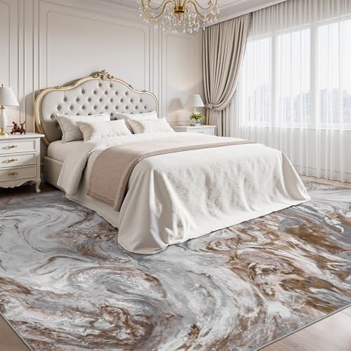 Ultra-Soft 6x9 Area Rugs Marble Abstract Machine Washable Non-Slip Low Pile - Picture 3 of 7