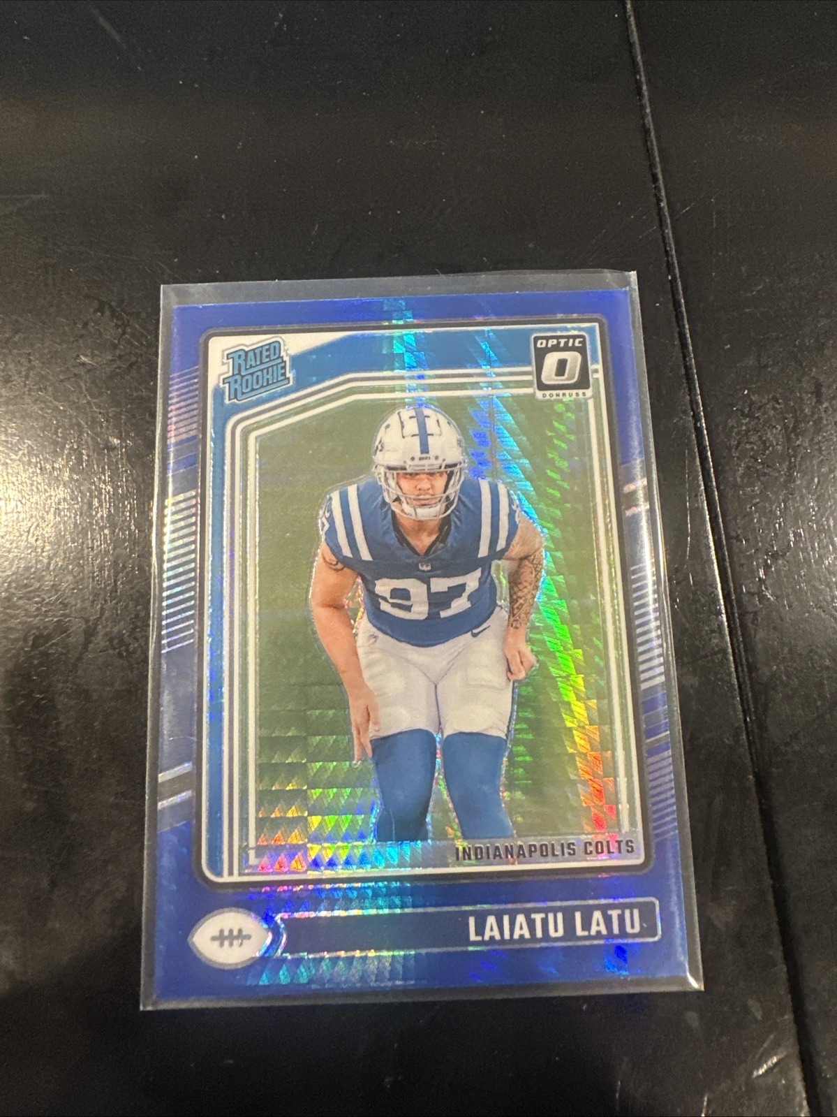 2024 Panini Donruss Optic - Rated Rookie Laiatu Latu #267 Blue Hyper Prizm (RC)