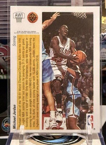 Hologramas ganadores del premio Michael Jordan 1991-92 Upper Deck #AW1 JH 12C - Imagen 2 de 2