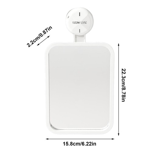 Fogless Bathroom Shower Mirror Travel Makeup Shaving Mirror Suction Cup Mount - Picture 2 of 12
