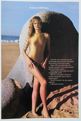 1991 Original Print Ad Full Page - DeBeers 250 Tons    Vintage