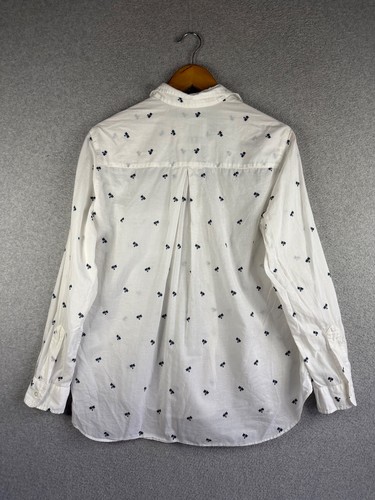 Anthropologie Grayson Blouse Womens 03 White Palm Tree Tropical Boho Tropical - Picture 2 of 15