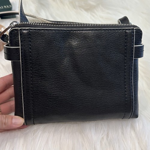 Lauren Ralph Lauren Leather Gladstone DB Zip Crossbody Bag Black Small New - Picture 5 of 9