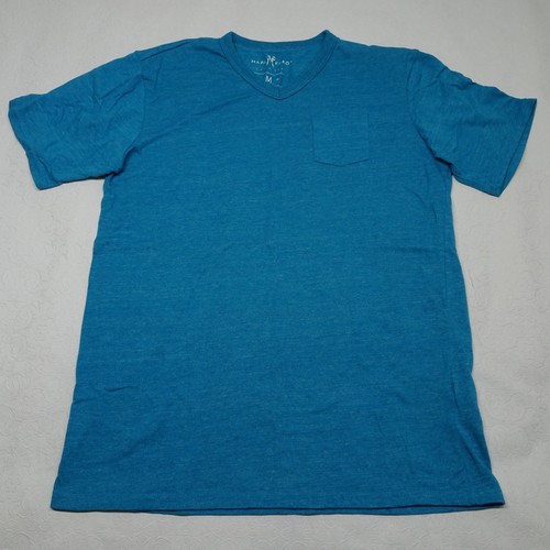 Marc Ecko Size M Aqua Blue Short Sleeve V Neck T Shirt