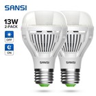 2 pcs LED Light Bulb Dusk-to-Dawn Auto On/Off 13W=100W 5000K Night Lights E26