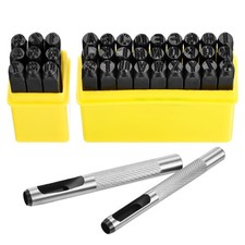 36PCS Metal Stamping Kit, 1/4" 6mm Steel Number and Letter Punch Set, Inclu...