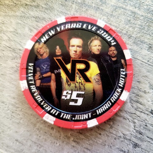 5 $ Hard Rock Hotel Velvet Revolver Silvester 2004 Casino Chip - Las Vegas