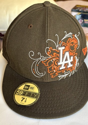 L A Dodgers New Era 59 FIFTY Baseball Cap Fitted Mütze - Braun Größe 7 1/2 / 59,6 cm
