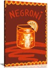 Cocktail Negroni Framed Canvas Print, Pictures for Home Walls Decor
