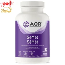 AOR SeMet Selenomethionine 55mcg 90 Capsules – Selenium Antioxidant – Canada