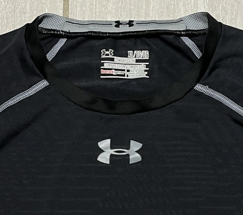 Camisa Top Under Armour Heat Gear Negra Manga Larga Compresión Simulada Para Hombre Talla XL - Imagen 3 de 5