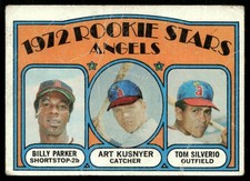1972 Topps Angels Rookies - Billy Parker/Art Kusnyer/Tom Silverio (Crease) RC