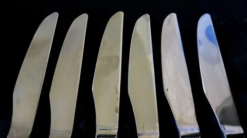 6er Set Vintage Cambridge Aztekenmesser Edelstahl Besteck 8 5/8" - Bild 5 von 6