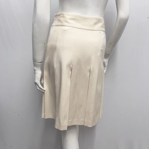 Blumarine Pleated Skirt Khaki Beige Sheer Fabric In Between Pleats I 40 Small - Picture 3 of 7