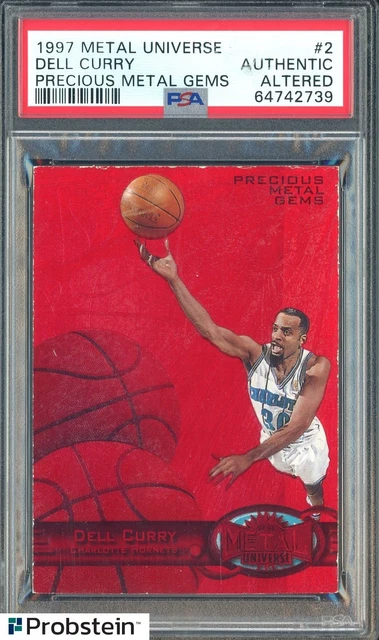 1997 Metal Universe Precious Metal Gems PMG Red #2 Dell Curry /100 PSA Authentic